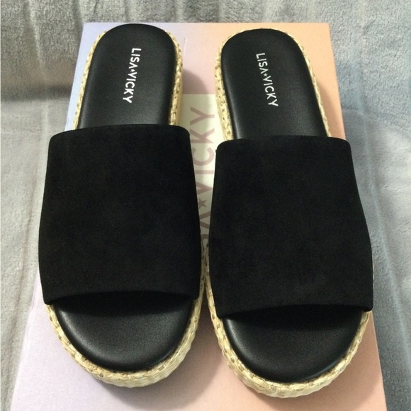 Lisa Vicky Shoes - Lisa Vicky Smile Platform Slide Sandal Size 6M